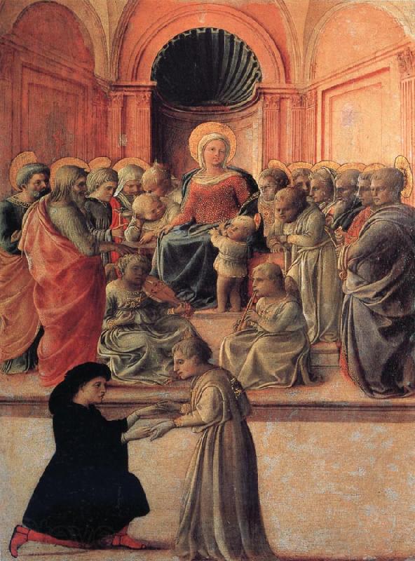 Fra Filippo Lippi Madonna and Child with Angels,Saints and Donor Spain oil painting art